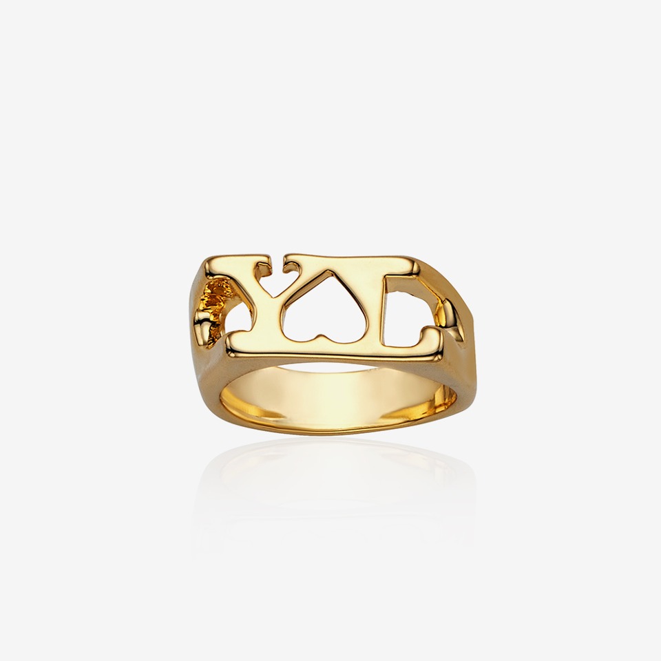 YLYL symbol ring, GOLD