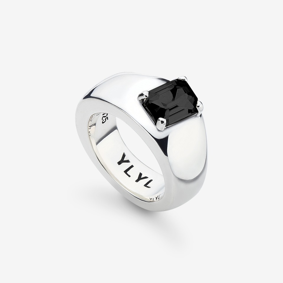 [YLYL Atelier] Tofu ring Silver, BLACK