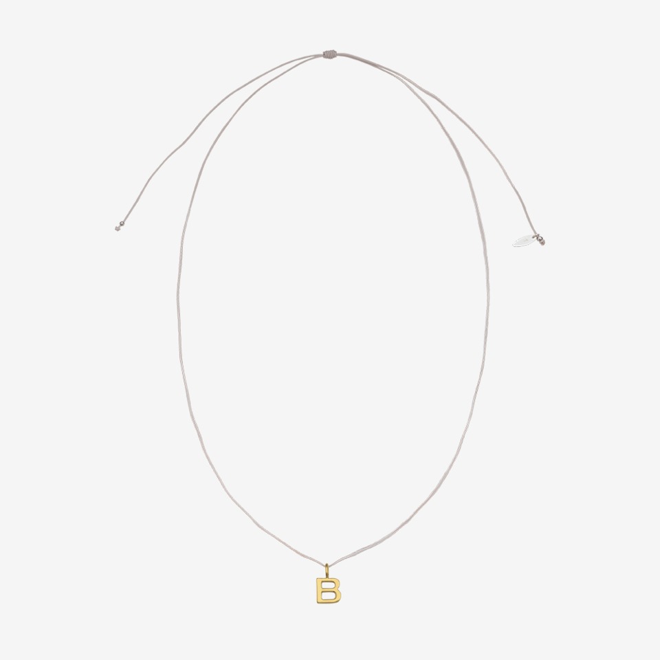[이니셜선택/선물포장] Anniversary initial strap necklace, GREY